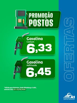 Promo&ccedil;&atilde;o Postos (Palmitos, Sede Oldenburg e Caibi)