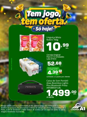 Tem jogo, tem oferta. S&oacute; hoje!