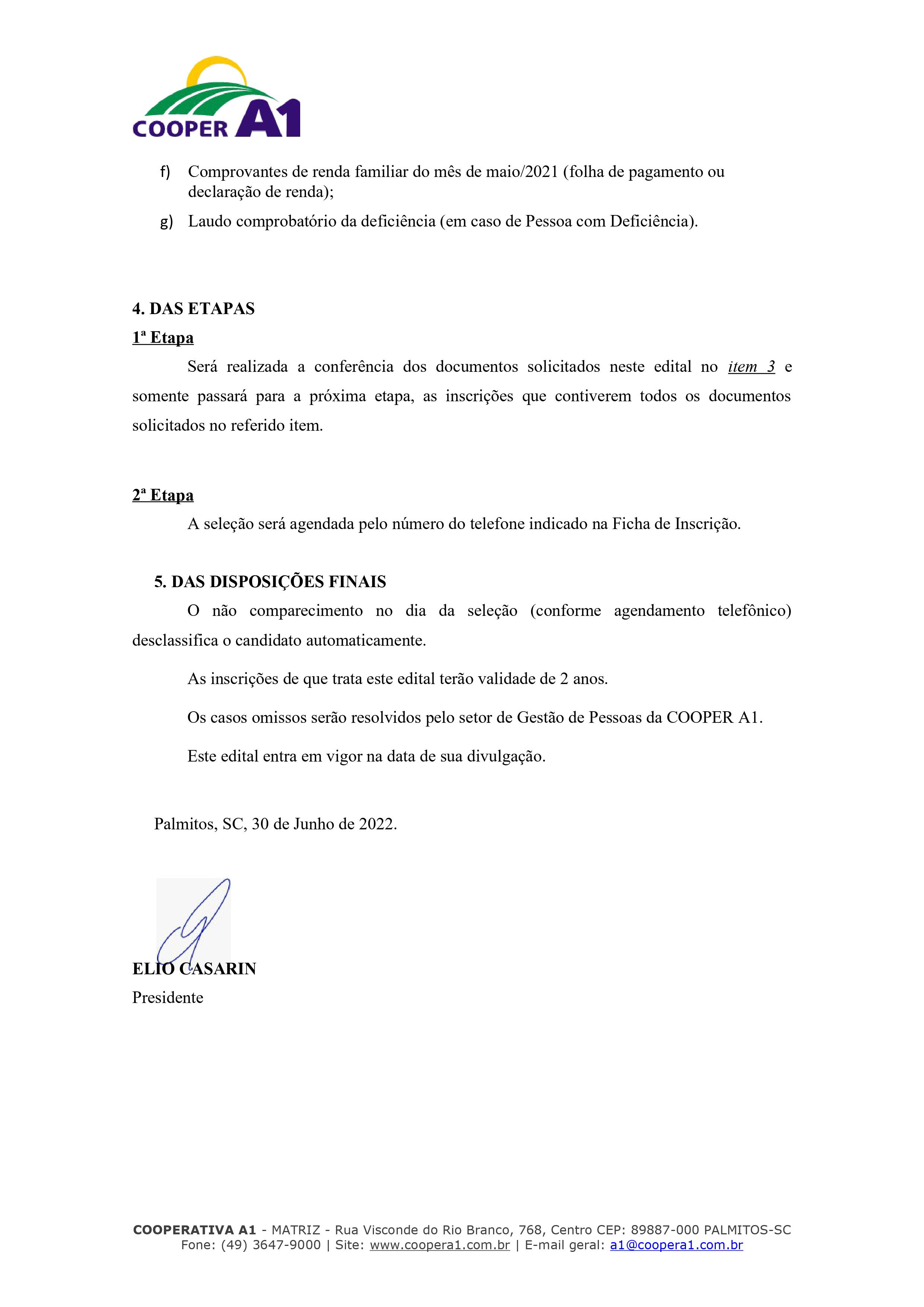 EDITAL JOVEM APRENDIZ VISTA GAÚCHA/RS